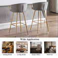 thumbnail image 6 of 30 Inch Velvet Dining Chairs, Modern Dining Chair with Golden Metal Legs, Simple Bar Stool Upholstered Dining Chairs, Accent Desk Chair Dining Room, Kitchen, Vanity, Living Room(Gray,Set of 2), 6 of 10