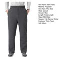 thumbnail image 7 of comerut Fall Winter Men Pants Straight Loose Wide Leg Elastic Mid Waist Thick Plush Warm Solid Color Pockets Plus Size Mid-aged Men Father Sweatpants, 7 of 7