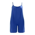 thumbnail image 6 of Diufon Women's Romper Summer Knit Cotton Short Jumpsuit with Pockets Spaghetti Strap Sleeveless Overalls, 6 of 6