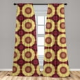 thumbnail image 5 of Ambesonne Purple Mandala Curtains, Old Baroque Art, Pair of 28"x63", Maroon Yellow, 5 of 5