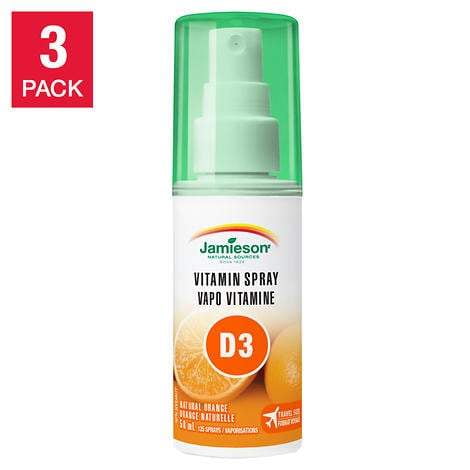 Jamieson Vitamin D3 Spray 1000IU, 58mL, 3-pack