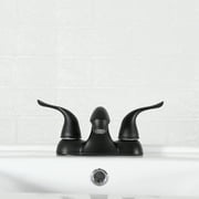 Mainstays 4-inch Centerset Bathroom Faucet with Push Pop-up, Dual Handle, Matte Black