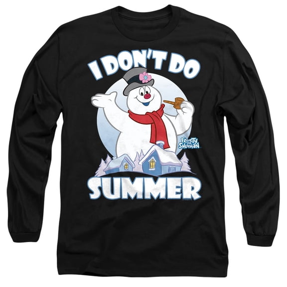 Frosty the Snowman I Don't Do Summer Unisex Adult Long-Sleeve T Shirt, Black, 2X-Large