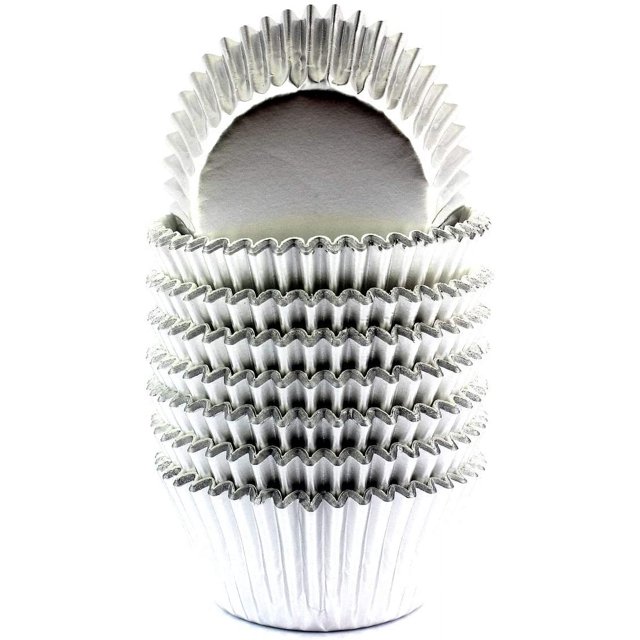 LAICAIW Foil Cupcake Liners Baking Cups Paper Standard Silver, 200 Pack