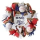 thumbnail image 1 of Corona de béisbol inspiradora de 13,78 pulgadas para ventana de fiesta deportiva rojo azul, 1 of 7