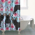 thumbnail image 4 of French Bulldog and Flower Shower Curtain 36"x72" ,Bathroom Decorative Shower Curtains Set with 12 Hooks,Modern Waterproof Washable Shower Curtain, 4 of 6