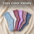 thumbnail image 3 of Colorfut Women's 3-Pairs Cozy Microfiber Anti-Skid Soft Colorful Patterned Fuzzy Crew Socks Slipper (with non-slip silicone grippers) FZ19-6, 3 of 4