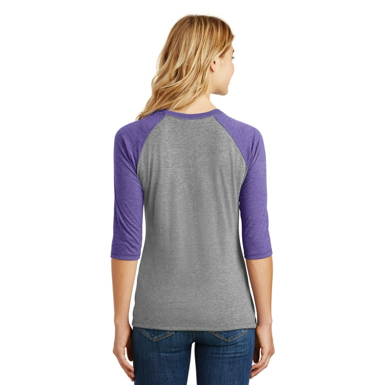 purple and grey raglan shirt