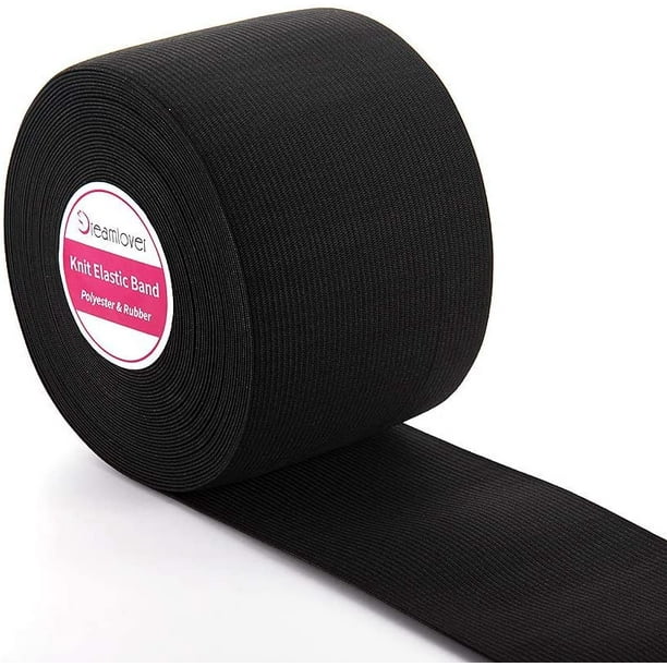 EAYY Black Elastic Band for Sewing, Wide Elastic Band, 3 Inches x