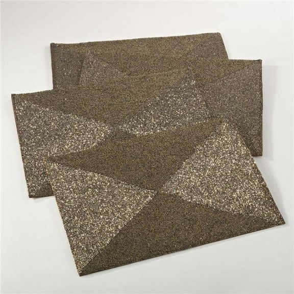 90 x 156 in. Maharani Collection Beaded Design Placemats, Bronze - Set of 4