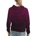 thumbnail image 7 of Sikiie Dark Purple Glitter Women's Casual Hoodies Long Sleeve Lightweight Pullover Tops Loose Sweatshirt-Medium, 7 of 7