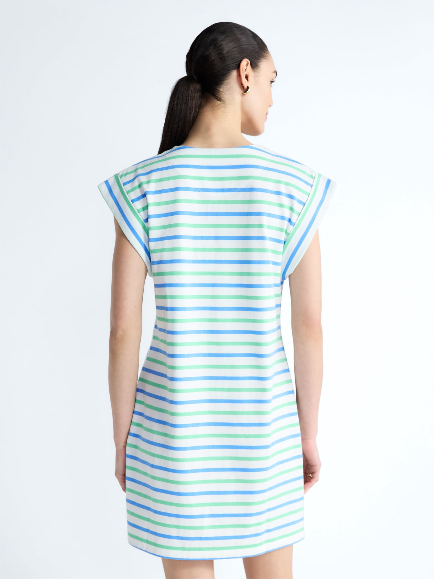 Free Assembly Women's Lace Up Cotton Mini Dress, Sizes XS-XXL