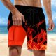 thumbnail image 1 of WILLBEST Pantalones Cortos Deportivos para Hombre, Pantalones Casuales de Verano para Playa de Doble Capa, Pantalones Cortos de Estilo Casual Estampado Versátiles A La Moda para Hombre, 1 of 3