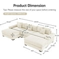 thumbnail image 2 of 130" Oversized Cloud Modular Sectional Sofa|U Shaped Couch|Corduroy Fabric|with Chaise|Deep Seat|Wide Armrest|Ergonomic Design|9 Pillows|Easy Assembly|for Living Room,Bedroom - Beige, 2 of 9