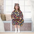 thumbnail image 7 of FORMRS Wearable Blanket Hoodie with Sleeves for Kids Cozy Flannel Sweatshirt, Small Colorful Flower, 7 of 7