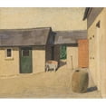 thumbnail image 2 of Arthur Joseph Gaskin 23x20 Black Ornate Framed Double Matted Museum Art Print Titled: The Courtyard, Cartron, Connemara (1923), 2 of 5