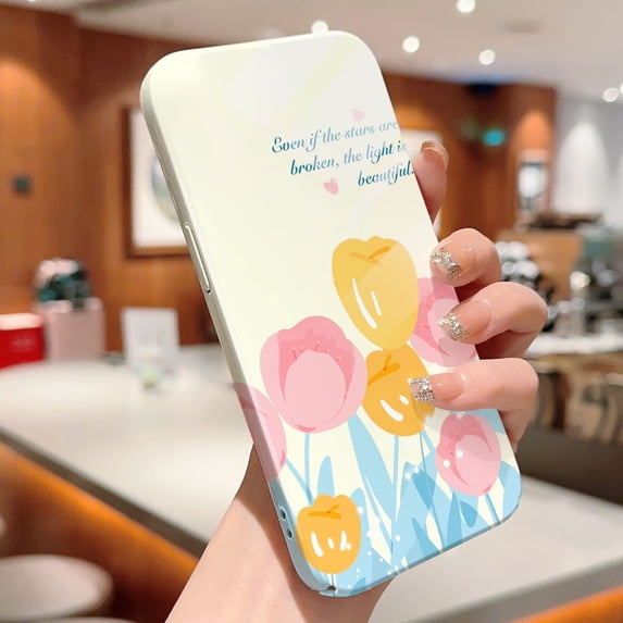 Phone Case Cartoon Flowers Design All-inclusive Film Phone Case Full Camera Protect Case Cover for iPhone 12 Pro