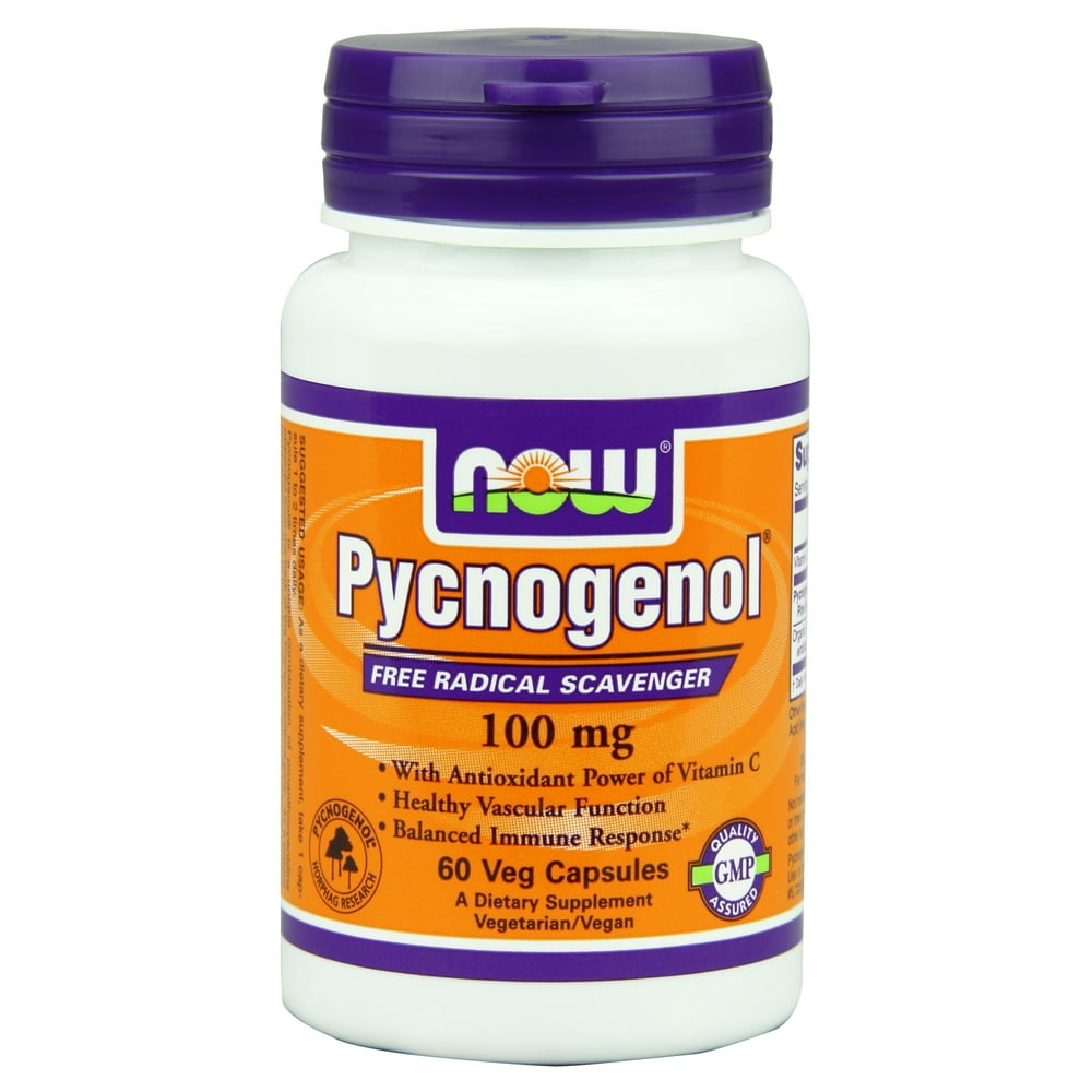 NOW Foods Pycnogenol 100Mg 60 Vegetable Capsules