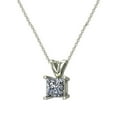 thumbnail image 3 of Princess Cut Diamond Pendant Necklace for Women 14K White Gold 1/2 CT (G, VS2), 3 of 4