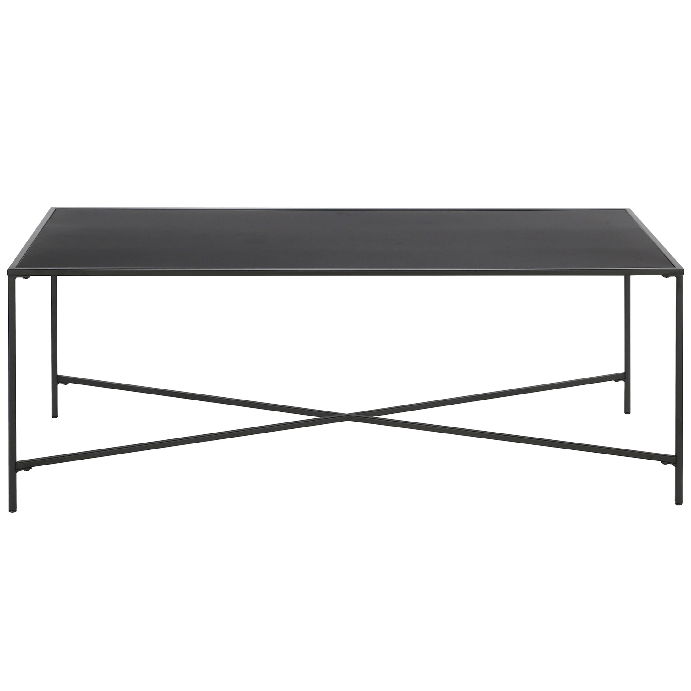 Evelyn&Zoe Henley 48" Wide Rectangular Coffee Table with Metal Top, Blackened Bronze