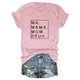 thumbnail image 1 of Camiseta holgada de manga corta con estampado de letras MA Mama Mom Bruh: estampado de letras moderno, cómoda y casual., 1 of 3