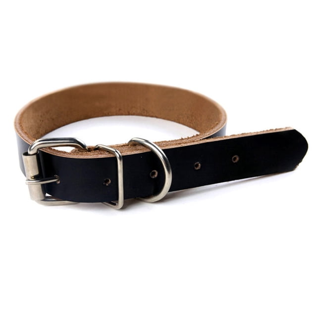 Collar de cuero para perros - Fabricado en EE. UU. - Cuero americano de grano completo,