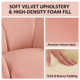 thumbnail image 4 of Alden Design Glam Velvet Accent Chair with Golden Metal Legs, Pink, 4 of 10