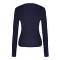 thumbnail image 7 of Womens Ribbed Shirts 2025 Crewneck Slim Fitted Tops Casual Underscrubs Layer Solid Color Basic T-Shirts, 7 of 7
