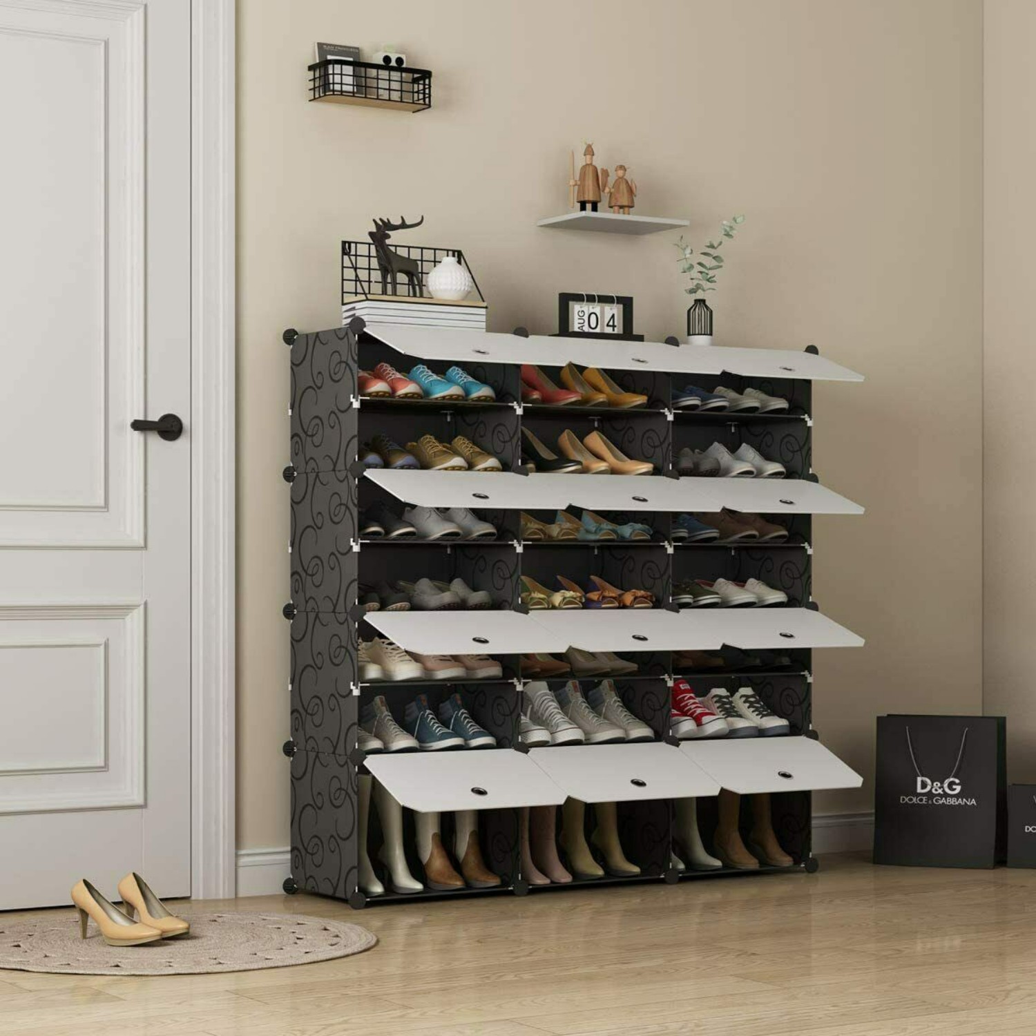 7 Tiers Portable Shoe Rack Organizer 48 Pairs Shelf  Cabinet for Heels