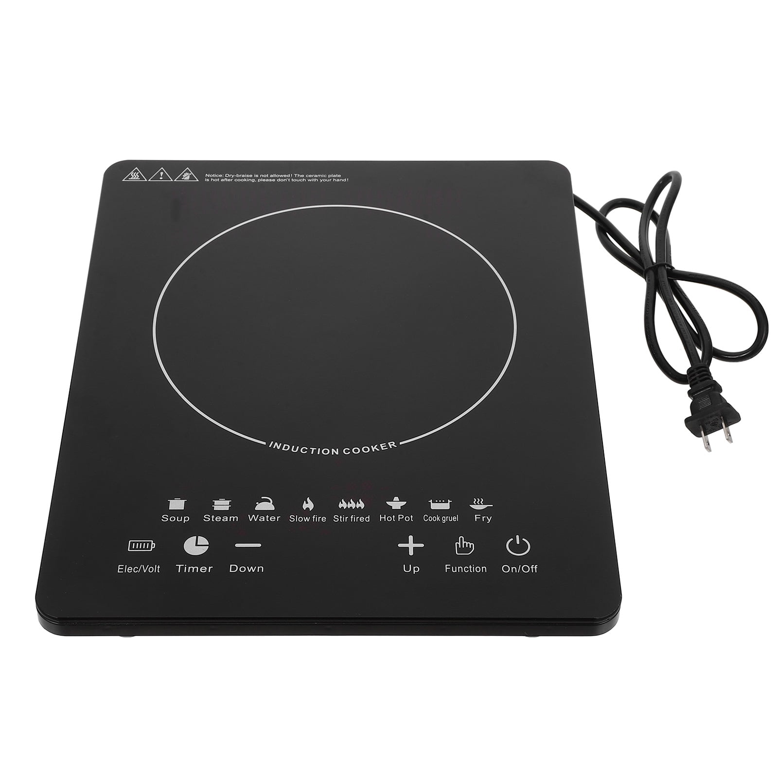 YEAHIBABY Electric Stoves for Kitchen Practical Induction Cooker Black 1Pack