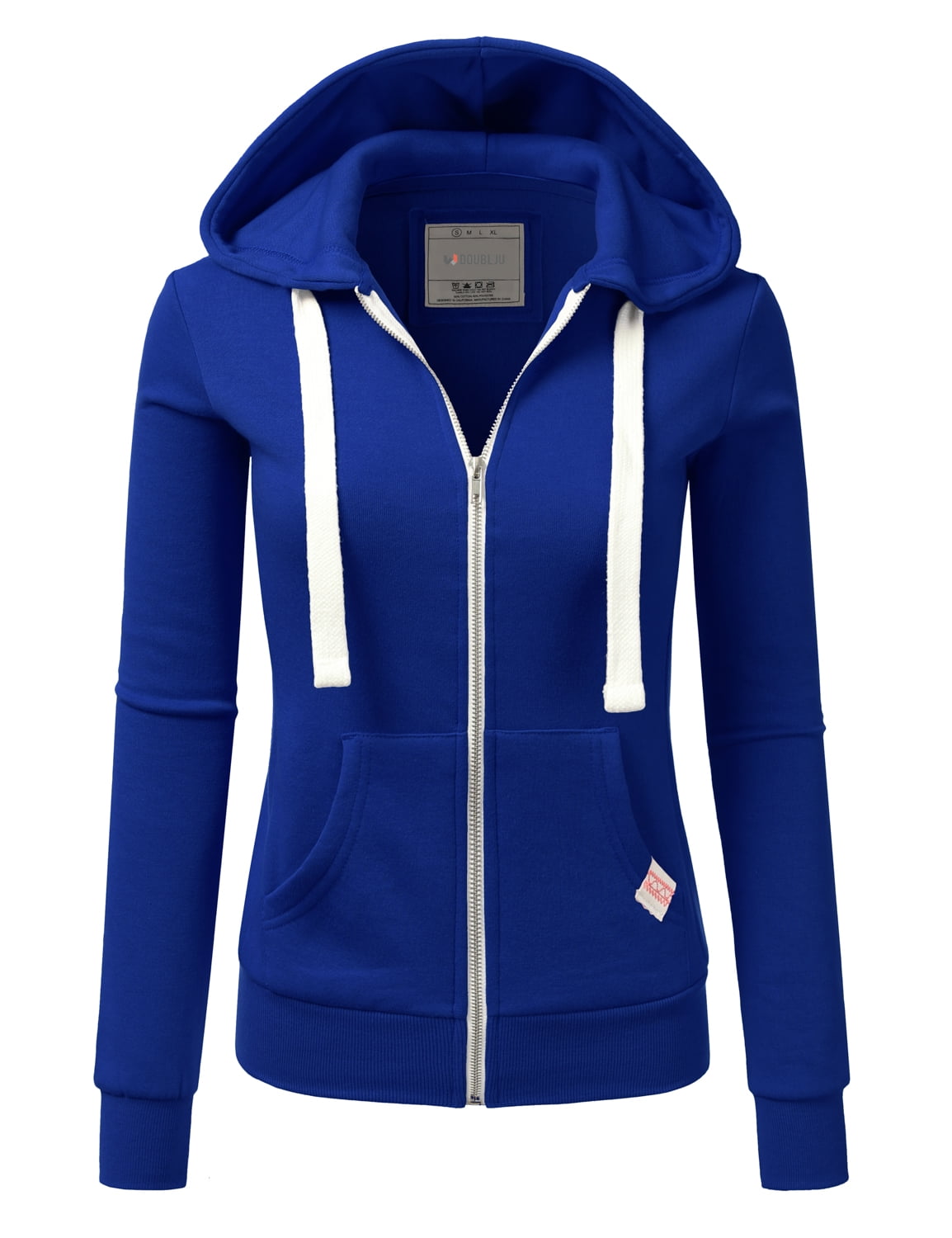 Doublju Women's Lightweight Pocket Zip-Up Hoodie Jacket for Women with ...