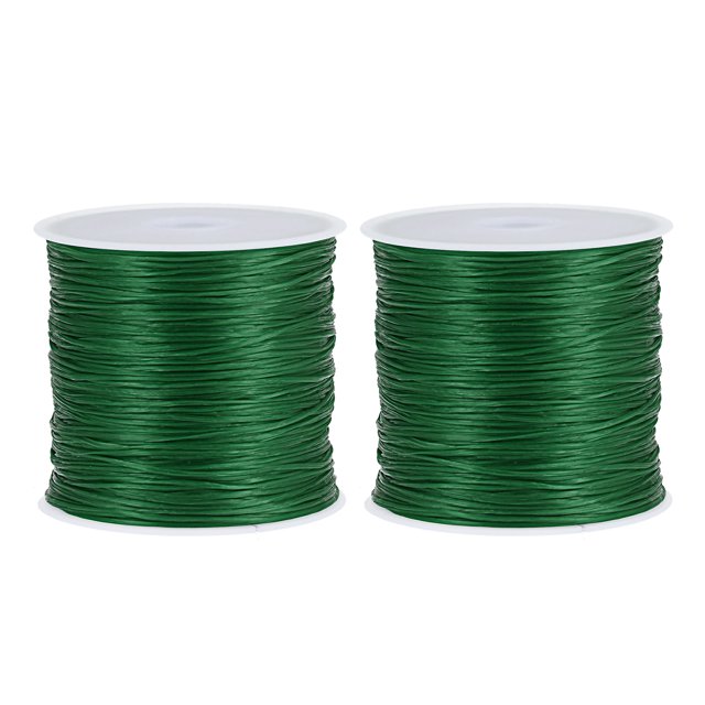 Unique Bargains Elastic Cord DIY Making Stretchy String Craft Wire, Dark Green, 2 Rolls