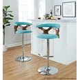 thumbnail image 2 of Gardenia Adjustable Bar Stools Set of 3, Chrome Bar Stools, Bar Chairs, Swivel Bar Stools Set of 3, Bar Height Stools, Bar Stools for Kitchen Counter (Teal), 2 of 6