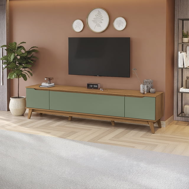 Mueble TV 85" 3 Puertas 218cm Canela/Verde Kappesberg