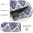 thumbnail image 6 of Blue Boho Flowers Area Rugs 5'x7', Small Throw Rugs for Laundry Room Playroom, Modern Luxurious Ombre Geometric Floral Indoor Outdoor Rug Non-Slip Low Pile Carpet Runner Reversible Floor Mats, 6 of 8