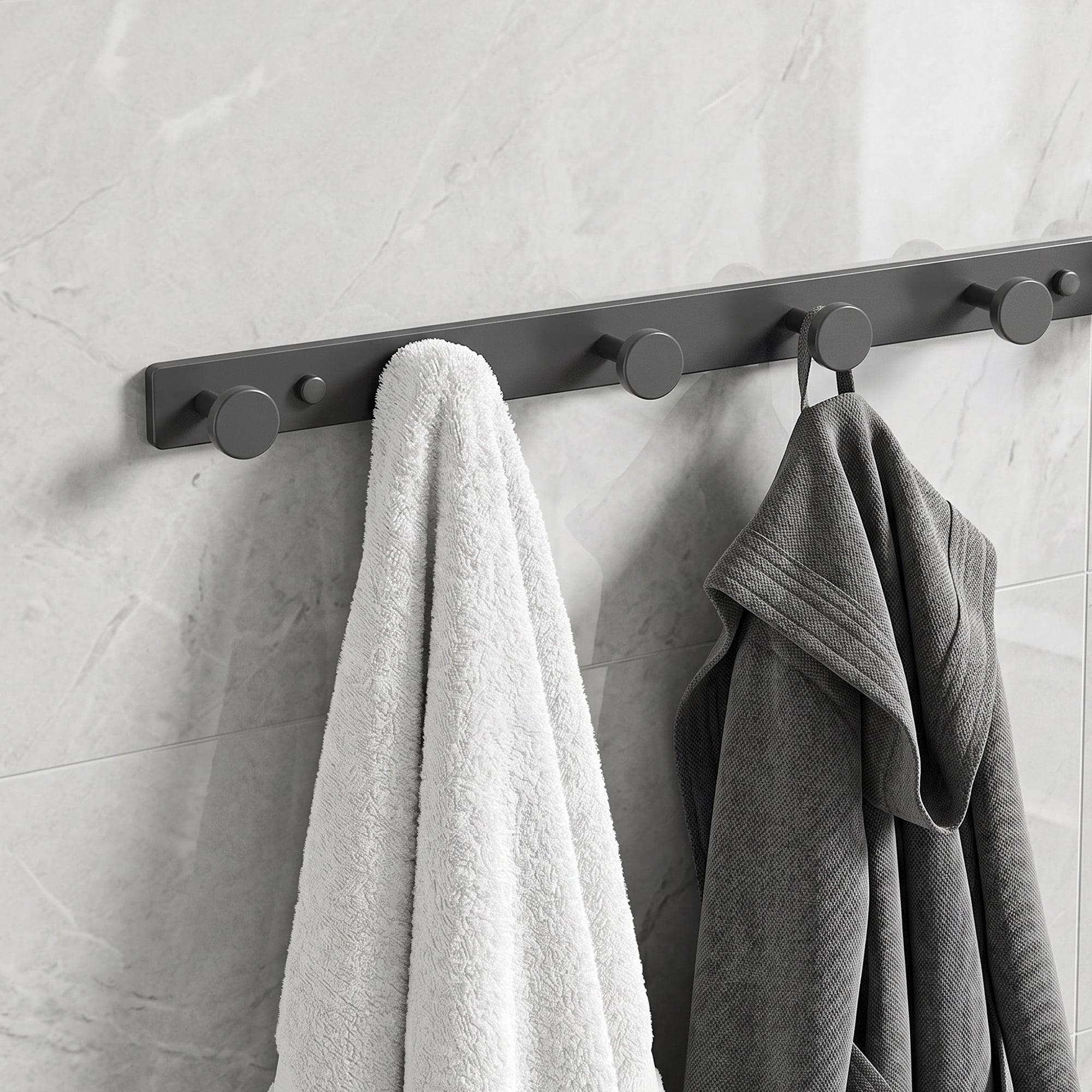 Unique Bargains Coat Rack Wall Mount Aluminum Hook Hat Rack for Entryway Gray 16.1" x 1.2"
