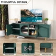 thumbnail image 3 of HLR Modern 66" TV Stand, for TVs up to 75", Living Room Entertainment Center with Glass Storage Cabinet, Green, 3 of 13