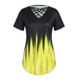 thumbnail image 4 of LilyLLL Womens Summer T-shirt Short Sleeve Criss Cross Printed Blouse Tee, 4 of 5