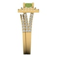 thumbnail image 3 of 3.05ct Brilliant Emerald Cut Natural Peridot 14K Yellow Gold Halo Solitaire with Accents Engagement Bridal Wedding Ring Band Set size 11, 3 of 7