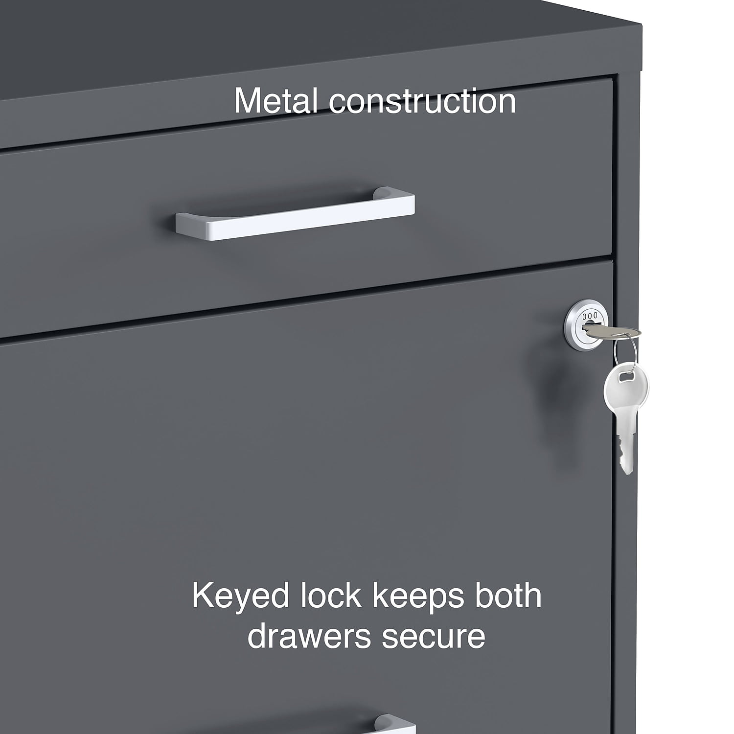 Staples 3-Drawer Vertical File Cabinet Locking Letter Charcoal 18"D (18606) ST52154-CC