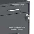 thumbnail image 5 of Staples 3-Drawer Vertical File Cabinet Locking Letter Charcoal 18"D (18606) ST52154-CC, 5 of 9