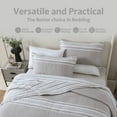 thumbnail image 6 of DUOHONG Queen Quilt Set 100% Cotton Farmhouse Lightweight Bedding Set, Grey/White, 90"W x 98"L, 6 of 7