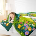thumbnail image 4 of Erosebridal Cartoon Camping Camper 7 Pieces Bedding Comforter Set,Colorful Flowers Blossom Full Bedding Set For Girls Kids,Reversible, 4 of 7