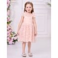 thumbnail image 3 of IBTOM CASTLE Toddler Baby Girls Boho Rainbow Tutu Floral Sequin Sleeveless Backless Ruffle Tulle Dress Princess Birthday Party Sundress 12-18 Months Pink Daisy, 3 of 9