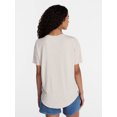 thumbnail image 3 of Time and Tru Women's V-Neck Tunic Tee with Short Sleeves, Sizes XS-XXXL, 3 of 5