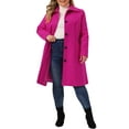 thumbnail image 3 of GRACE & GRANDEUR Women's Plus Size St. Patrick's Day Winter Coats Single Breasted Jackets Long Trench Coats 3X Hot Pink, 3 of 7
