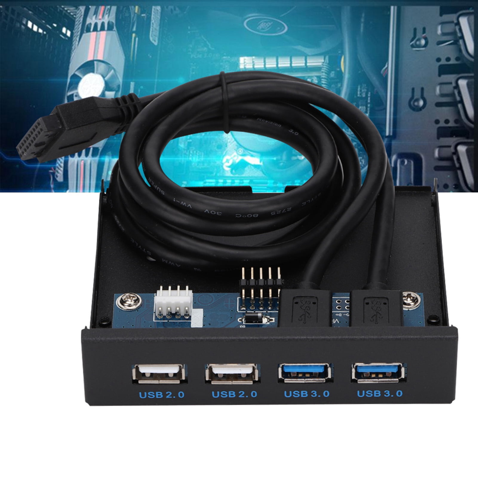 Front Panel USB Hubs, 2 Port USB3.0 + 2 Port USB2.0 HUB Expansion Board, USB Ports Front Panel For Computer Case With 3.5-inch Floppy Drive