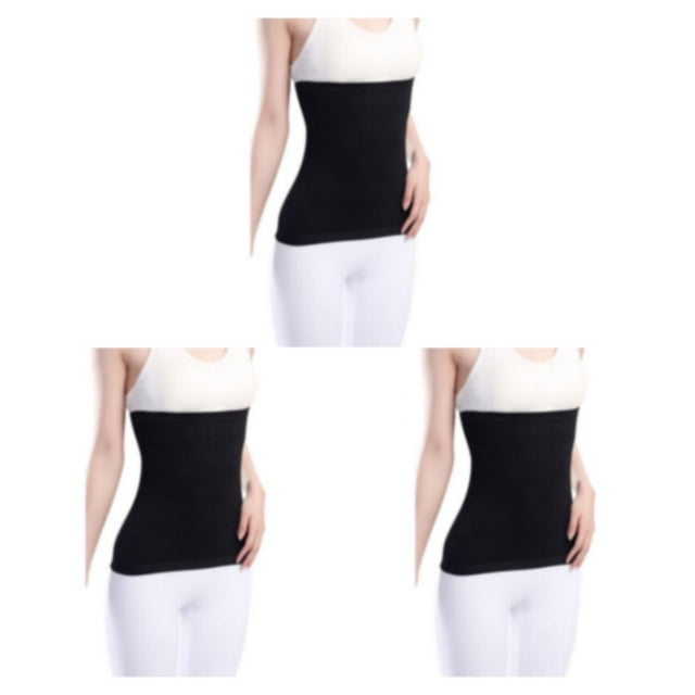 Cinturón calentador de espalda Qarigey de lana para dolores Cintura elástica Soporte de espalda negro M