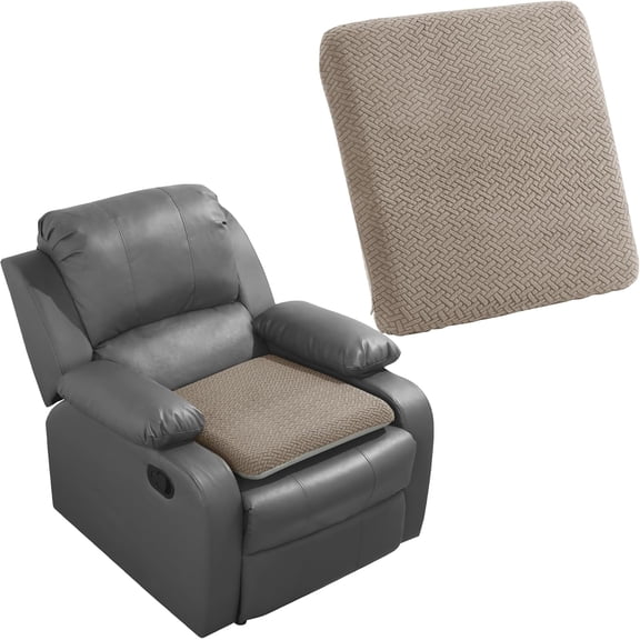 Tufted Furry Recliner Seat Cushion for Elderly Foam Curved Edge Large Square Seat Cushion for Recliner Chair, Floor Pillow, Office Chair, Car, No Pressure on Thighs(Brown)