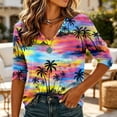 thumbnail image 2 of Sewkxo Womens Summer Tops Short Sleeve Casual Shirts Floral Tee Trendy 2026 Basics V Neck Plain Tshirt,Black XL, 2 of 5